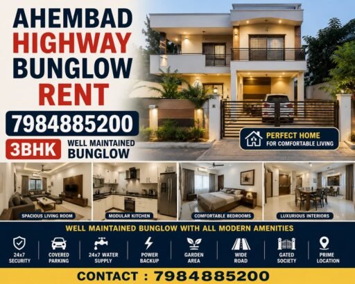 Ahmedabad Highway 3BHK Rental Bungalow